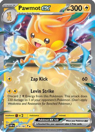 Pawmot ex 073/197 - SV03 Obsidian Flames Holofoil - for just $0.35! 