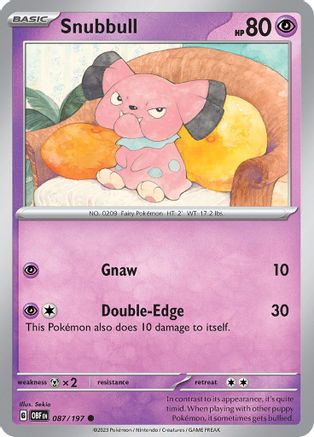 Snubbull 087/197 - SV03 Obsidian Flames - for just $0.05! 
