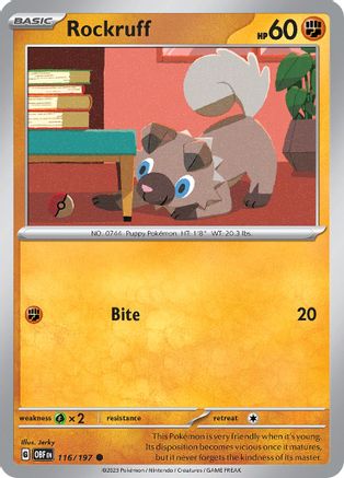 Rockruff 116/197 - SV03 Obsidian Flames - for just $0.05! 