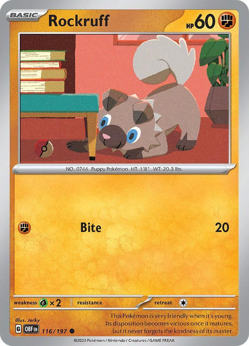 Rockruff (116/197) [Scarlet & Violet: Obsidian Flames] - for just $0.10! 