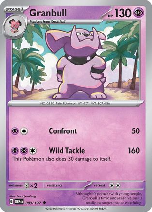 Granbull 088/197 - SV03 Obsidian Flames - for just $0.05! 