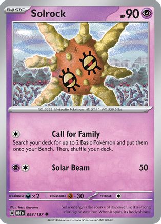 Solrock 093/197 - SV03 Obsidian Flames - for just $0.05! 