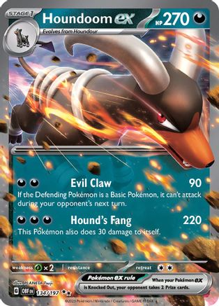 Houndoom ex 134/197 - SV03 Obsidian Flames Holofoil - for just $0.50! 