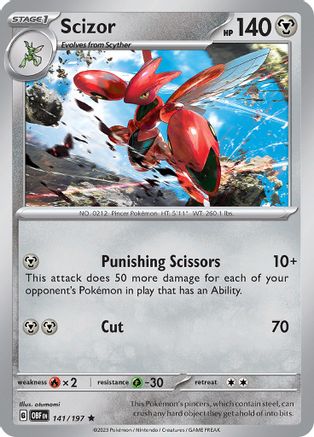 Scizor 141/197 - SV03 Obsidian Flames Holofoil - for just $0.05! 