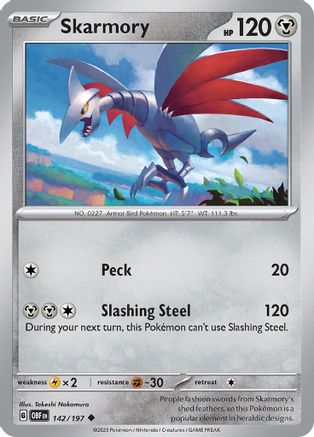 Skarmory 142/197 - SV03 Obsidian Flames - for just $0.05! 