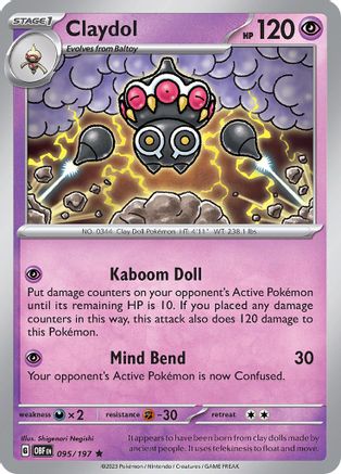Claydol 095/197 - SV03 Obsidian Flames Holofoil - for just $0.05! 