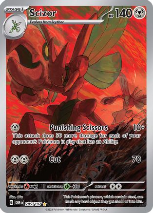 Scizor 205/197 - SV03 Obsidian Flames Holofoil - for just $6.49! 