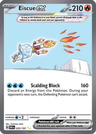 Eiscue ex 222/197 - SV03 Obsidian Flames Holofoil - for just $3.98! 