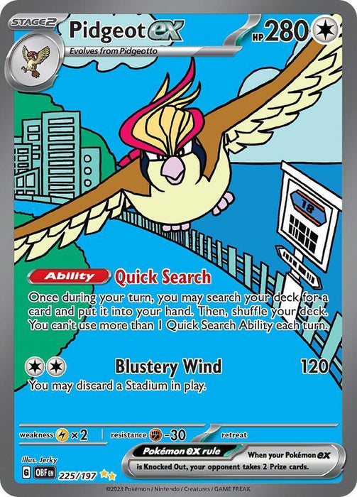 Pidgeot ex (225/197) [Scarlet & Violet: Obsidian Flames] - for just $9.75! 