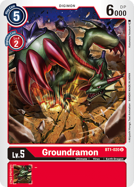 Groundramon [BT1-020] [Release Special Booster Ver.1.0] - Just $0.09! Shop now at Retro Gaming of Denver