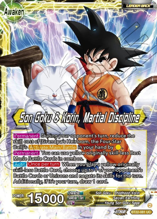 Son Goku // Son Goku & Korin, Martial Discipline (BT22-081) [Critical Blow] - for just $0.10! 