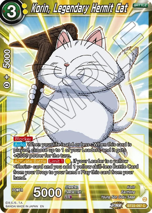Korin, Legendary Hermit Cat (BT22-097) [Critical Blow] - for just $0.10! 