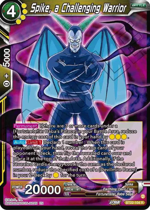 Spike, a Challenging Warrior (BT22-104) [Critical Blow] - for just $0.10! 