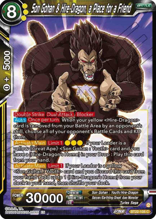 Son Gohan & Hire-Dragon, a place for a Friend (BT22-105) [Critical Blow] - for just $0.10! 