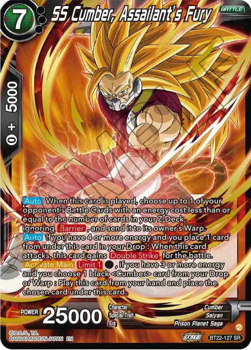 SS Cumber, Assailant's Fury (BT22-127) [Critical Blow] - for just $1! 