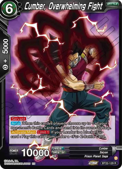 Cumber, Overwhelming Fight (BT22-129) [Critical Blow] - for just $0.10! 