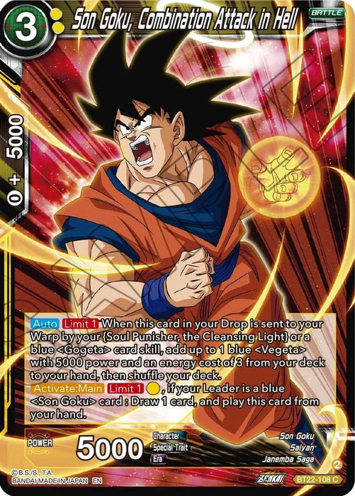 Son Goku, Combination Attack in Hell (BT22-108) [Critical Blow] - for just $0.10! 