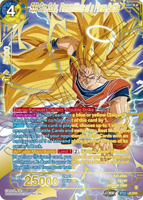 SS3 Son Goku, Premonitions of a Fierce Battle (SPR) (BT22-135) [Critical Blow] - for just $4.60! 