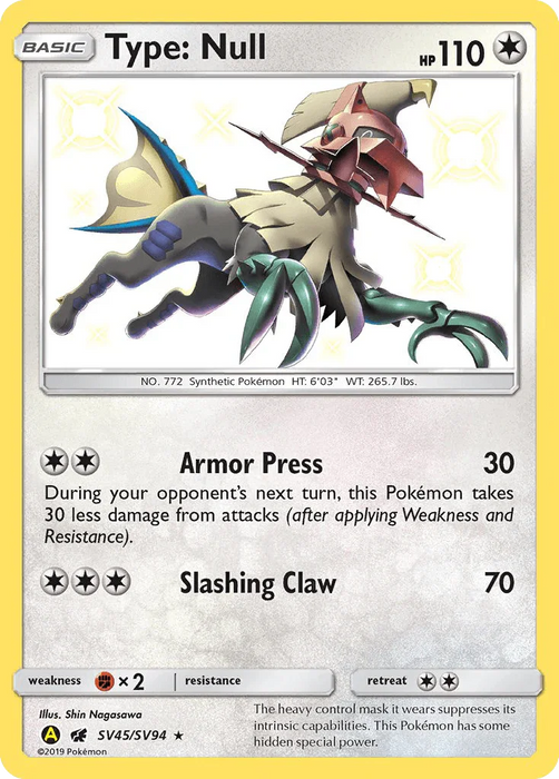 Type: Null (SV45/SV94) [Sun & Moon: Hidden Fates - Shiny Vault] - for just $1.90! 