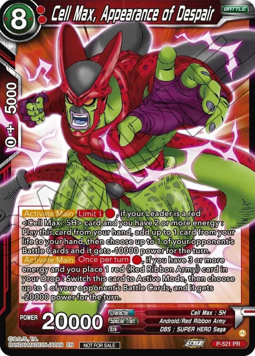 Cell Max, Appearance of Despair (Zenkai Series Tournament Pack Vol.5) (P-521) [Tournament Promotion Cards] - for just $0.20! 