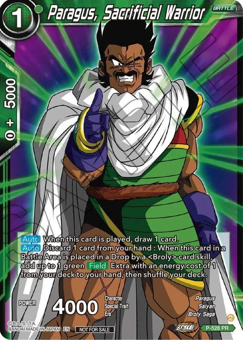 Paragus, Sacrificial Warrior (Zenkai Series Tournament Pack Vol.5) (P-528) [Tournament Promotion Cards] - for just $0.15! 