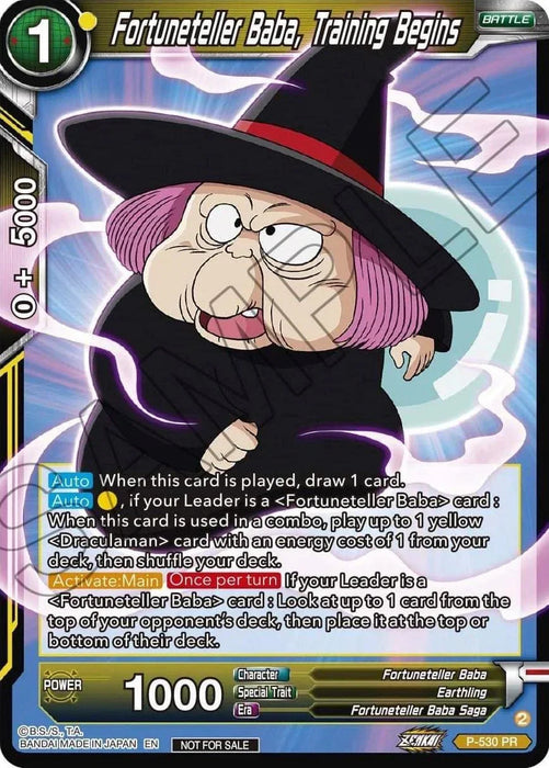 Fortuneteller Baba, Training Begins (Zenkai Series Tournament Pack Vol.5) (P-530) [Tournament Promotion Cards] - for just $0.10! 