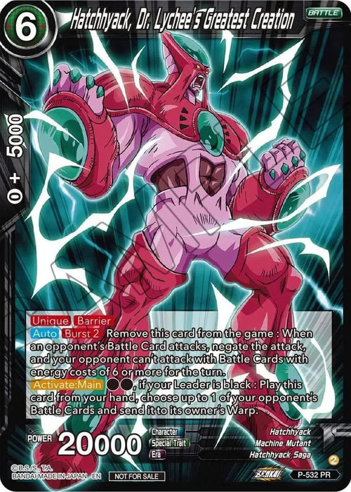 Hatchhyack, Dr. Lychee's Greatest Creation (Zenkai Series Tournament Pack Vol.5) (P-532) [Tournament Promotion Cards] - for just $0.25! 