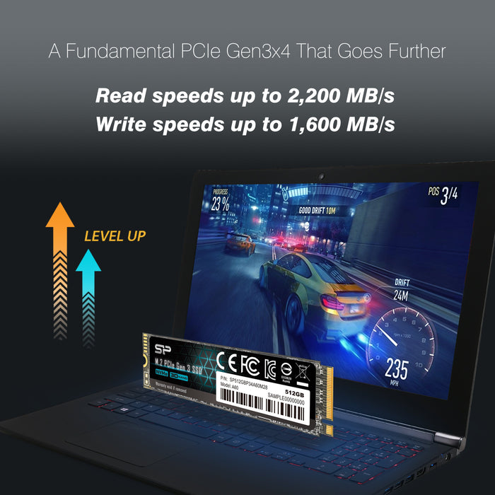 Silicon Power P34A60 512GB NVMe PCIe Gen3x4 M.2 2280 Internal Solid State Drive - for just $109.97! 
