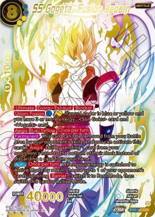 SS Gogeta, Fusion Reborn (GDR) (BT22-140) [Critical Blow] - for just $326.90! 