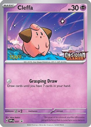 Cleffa (Prerelease) [Staff] 037 - SV Scarlet & Violet Promo Cards Holofoil - for just $23.30! 