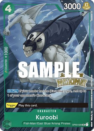 Kuroobi (Online Regional 2023) [Participant] (OP03-026) - One Piece Promotion Cards Foil - for just $6.60! 