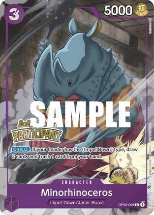 Minorhinoceros (Online Regional 2023) [Participant] (OP03-069) - One Piece Promotion Cards Foil - for just $2.48! 