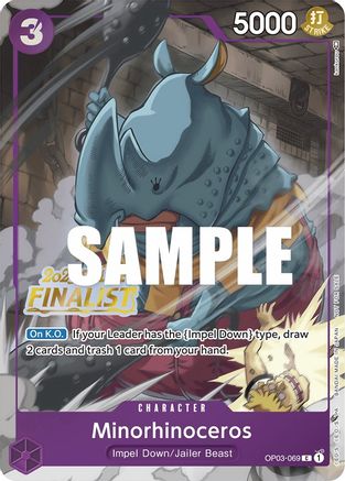 Minorhinoceros (Online Regional 2023) [Finalist] (OP03-069) - One Piece Promotion Cards Foil - for just $30.18! 