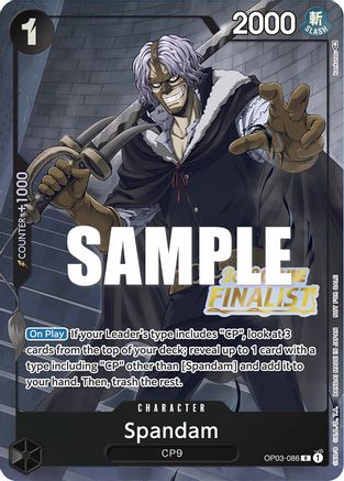 Spandam (Online Regional 2023) [Finalist] (OP03-086) - One Piece Promotion Cards Foil - for just $25.05! 