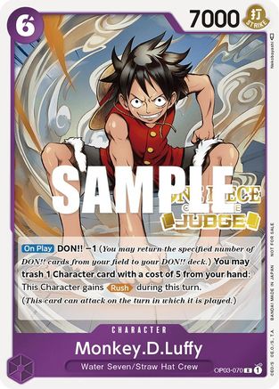 Monkey.D.Luffy (Judge Pack Vol. 2) (OP03-070) - One Piece Promotion Cards Foil - for just $16.55! 