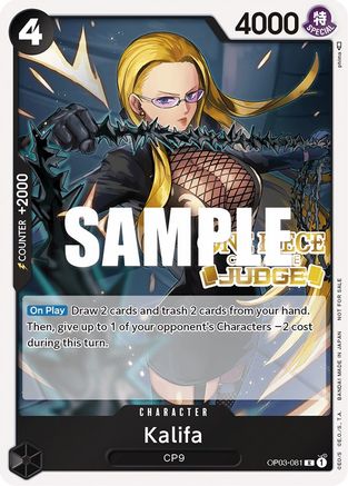 Kalifa (Judge Pack Vol. 2) (OP03-081) - One Piece Promotion Cards Foil - for just $0.55! 