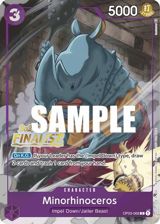 Minorhinoceros (Offline Regional 2023) [Finalist] (OP03-069) - One Piece Promotion Cards Foil - for just $6.15! 