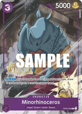 Minorhinoceros (Offline Regional 2023) [Winner] (OP03-069) - One Piece Promotion Cards Foil - for just $5000! 