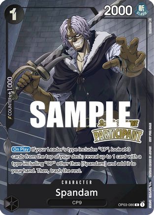 Spandam (Offline Regional 2023) [Participant] (OP03-086) - One Piece Promotion Cards Foil - for just $3.93! 