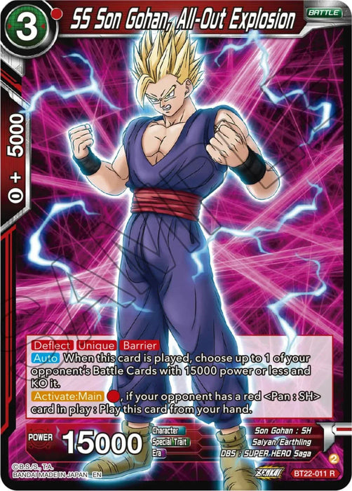 SS Son Gohan, All-Out Explosion (BT22-011) [Critical Blow] - for just $0.10! 