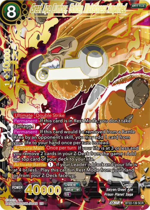 Great Ape Cumber, Golden Wickedness Amplified (BT22-139) [Critical Blow] - for just $7.15! 
