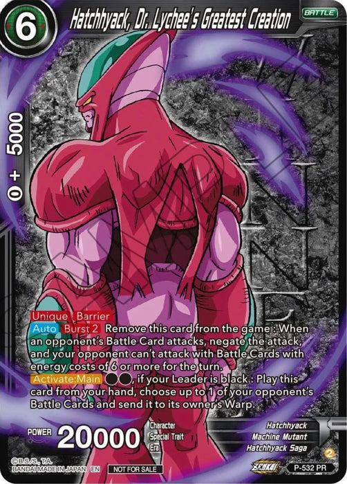 Hatchhyack, Dr. Lychee's Greatest Creation (Winner-Stamped) (Zenkai Series Tournament Pack Vol.5) (P-532) [Tournament Promotion Cards] - for just $0.60! 