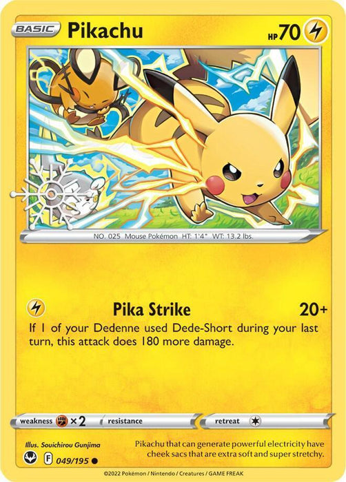 Pikachu (049/195) (Holiday Calendar) [Sword & Shield: Silver Tempest] - for just $2.65! 