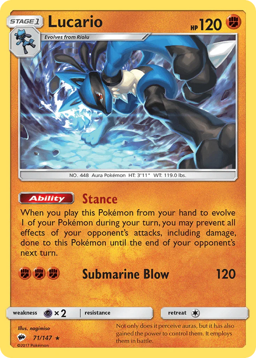 Lucario (71/147) [Sun & Moon: Burning Shadows] - for just $0.45! 