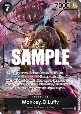 Monkey.D.Luffy (090) (Alternate Art) (OP04-090) - Kingdoms of Intrigue Foil - for just $9.10! 