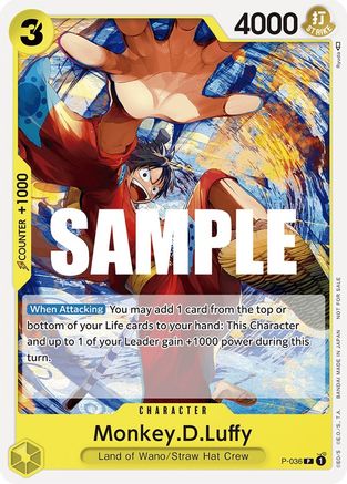 Monkey.D.Luffy (Pre-Release Tournament) (P-036) - One Piece Promotion Cards - for just $0.80! 