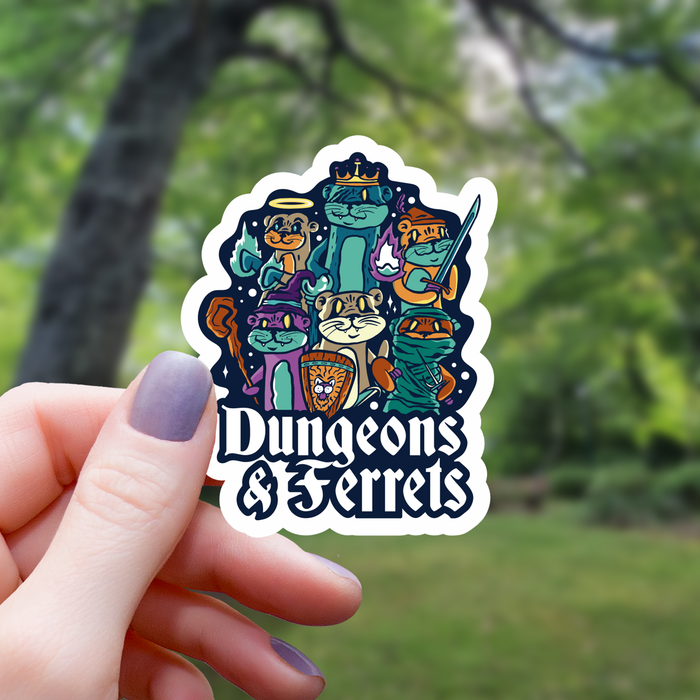 Dungeons and Ferrets Tabletop RPG Sticker - 3" - for just $3.50! 