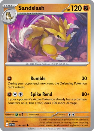 Sandslash 028/165 - SV Scarlet & Violet 151 - for just $0.05! 