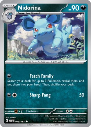 Nidorina 030/165 - SV Scarlet & Violet 151 - for just $0.08! 