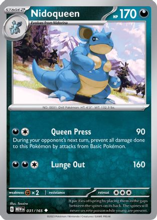 Nidoqueen 031/165 - SV Scarlet & Violet 151 - for just $0.10! 